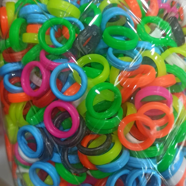 پلاک رینگی واشری ساده رنگی مخصوص قفس کبوتر و پرندگان