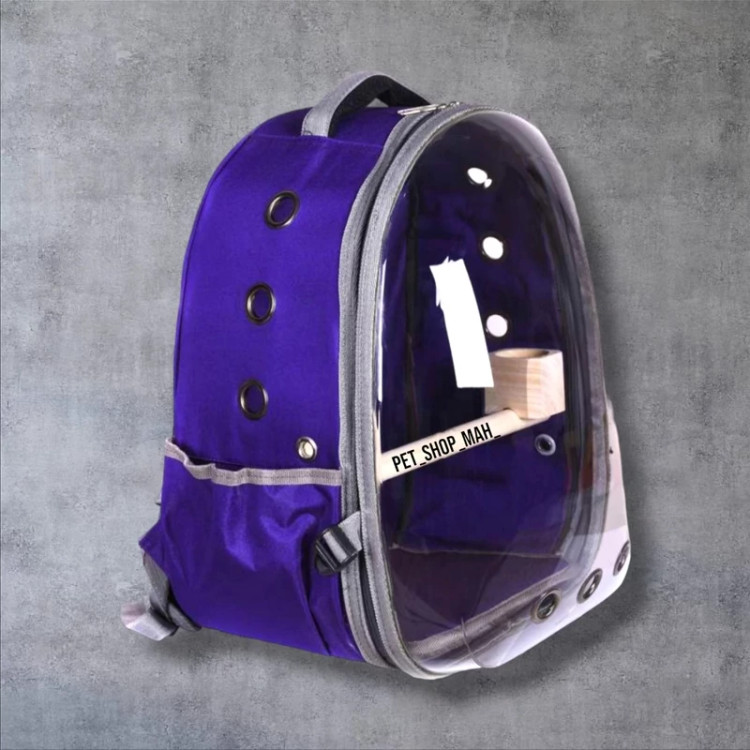کوله پشتی حمل حیوانات خانگی حباب دار رنگ ابی مناسب گربه و حیوانات کوچک با تهویه مناسب