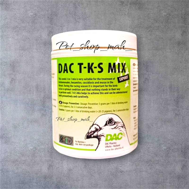 پودر DAC T-K-S MIX مخصوص کبوتر برای درمان تریکوموناس، کوکسیدیوز و عفونت‌های گلو