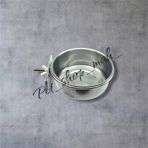 ظرف استیل بزرگ مخصوص غذای پرندگان، قابل نصب روی قفس