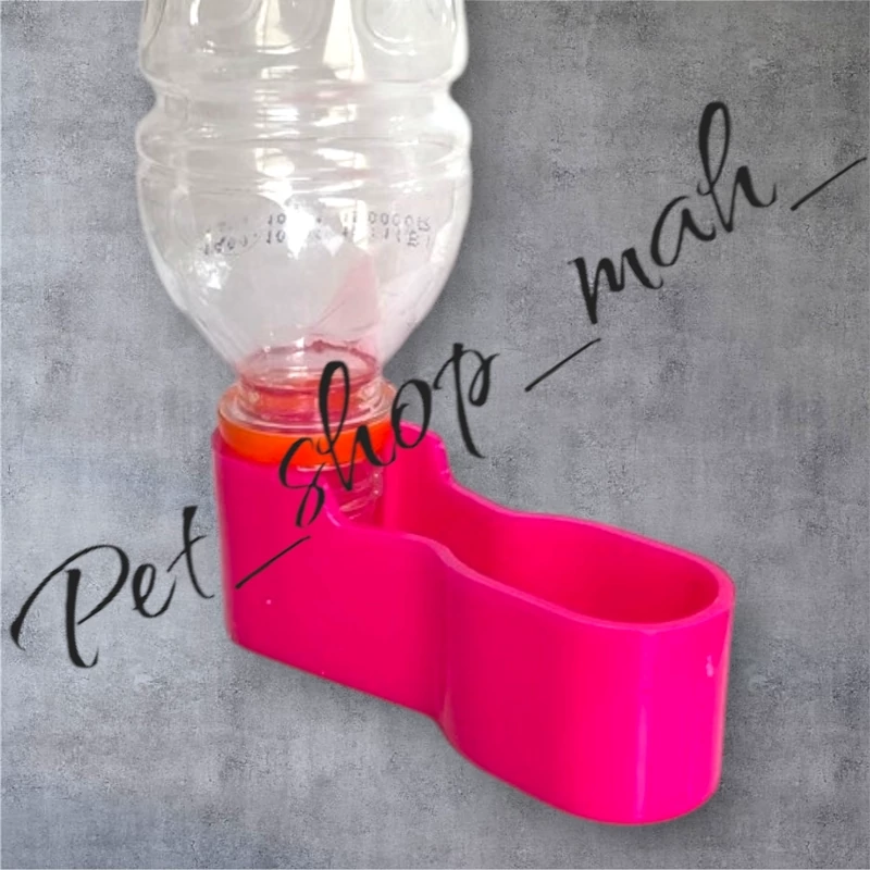 آبخوری بطری‌خور پرندگان زینتی برای نصب روی قفس، همراه با بطری و پایه