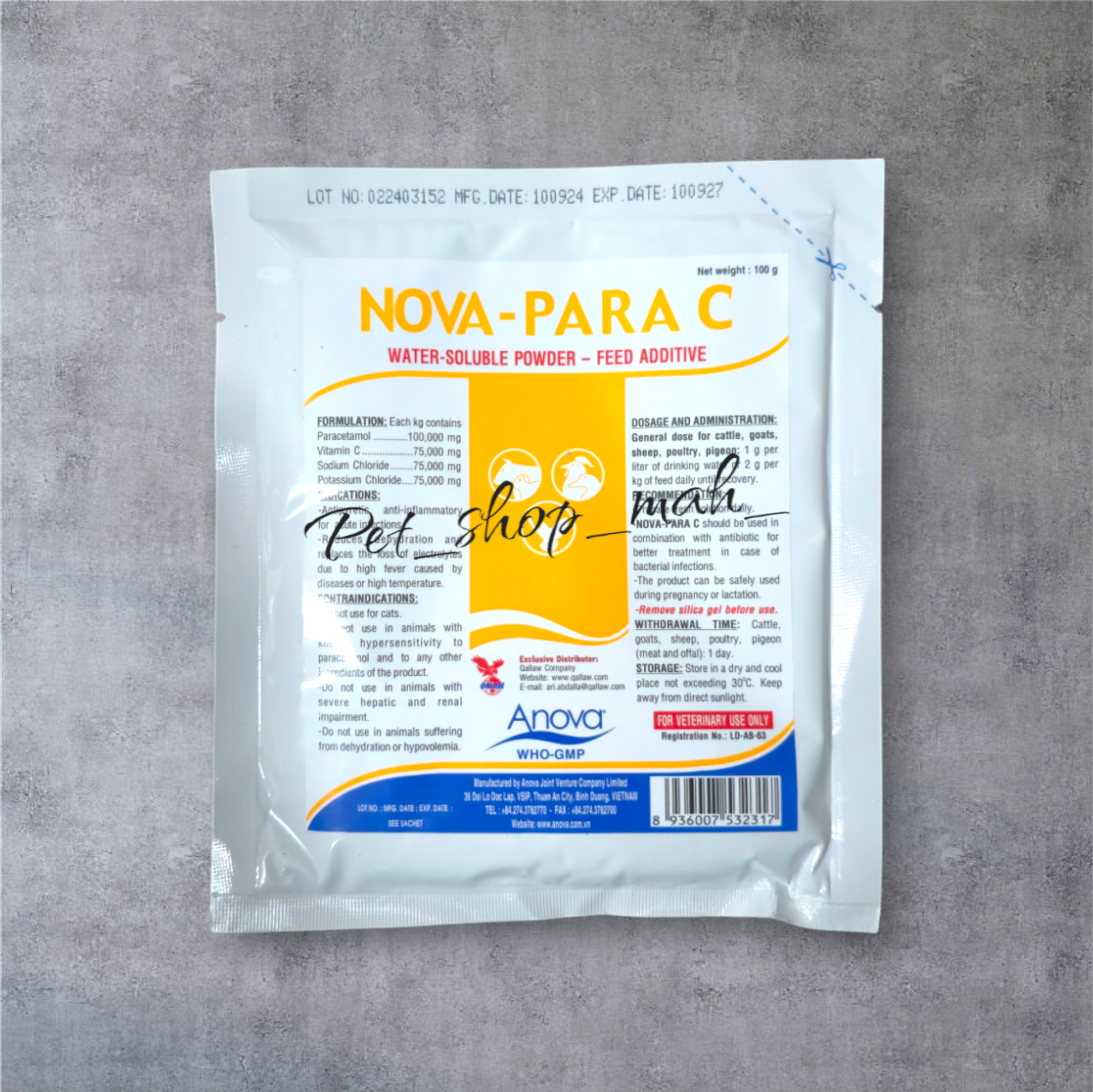 داروی نوا پارا سی Nova-Para C برای درمان تب و التهاب پرندگان