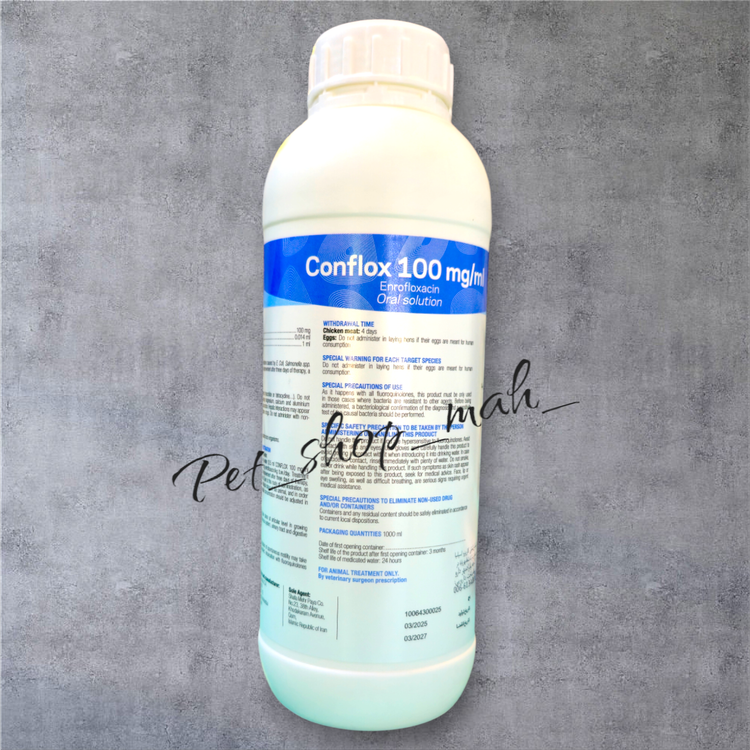 محلول خوراکی کونفلوکس انروفلوکساسین برای درمان عفونتهای باکتریایی پرندگان