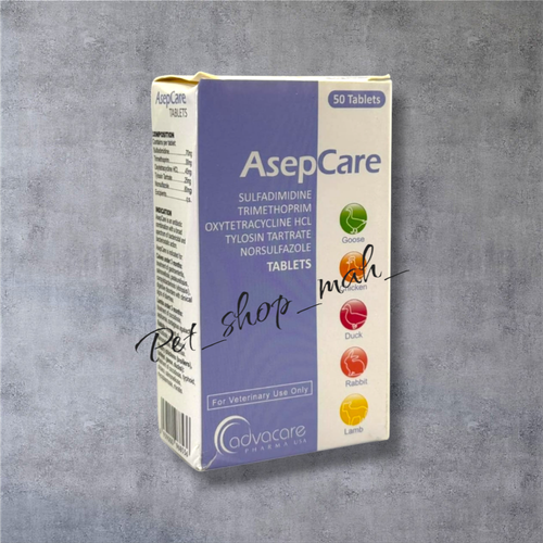قرص AsepCare آنتیبیوتیک دام و طیور برای درمان عفونت مرغ، اردک، غاز، خرگوش و بره