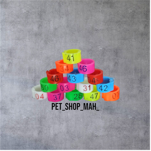 پلاک چفتی رنگی شمارهدار مخصوص کبوترهای مسافتی در بسته ۱۰۰ عددی