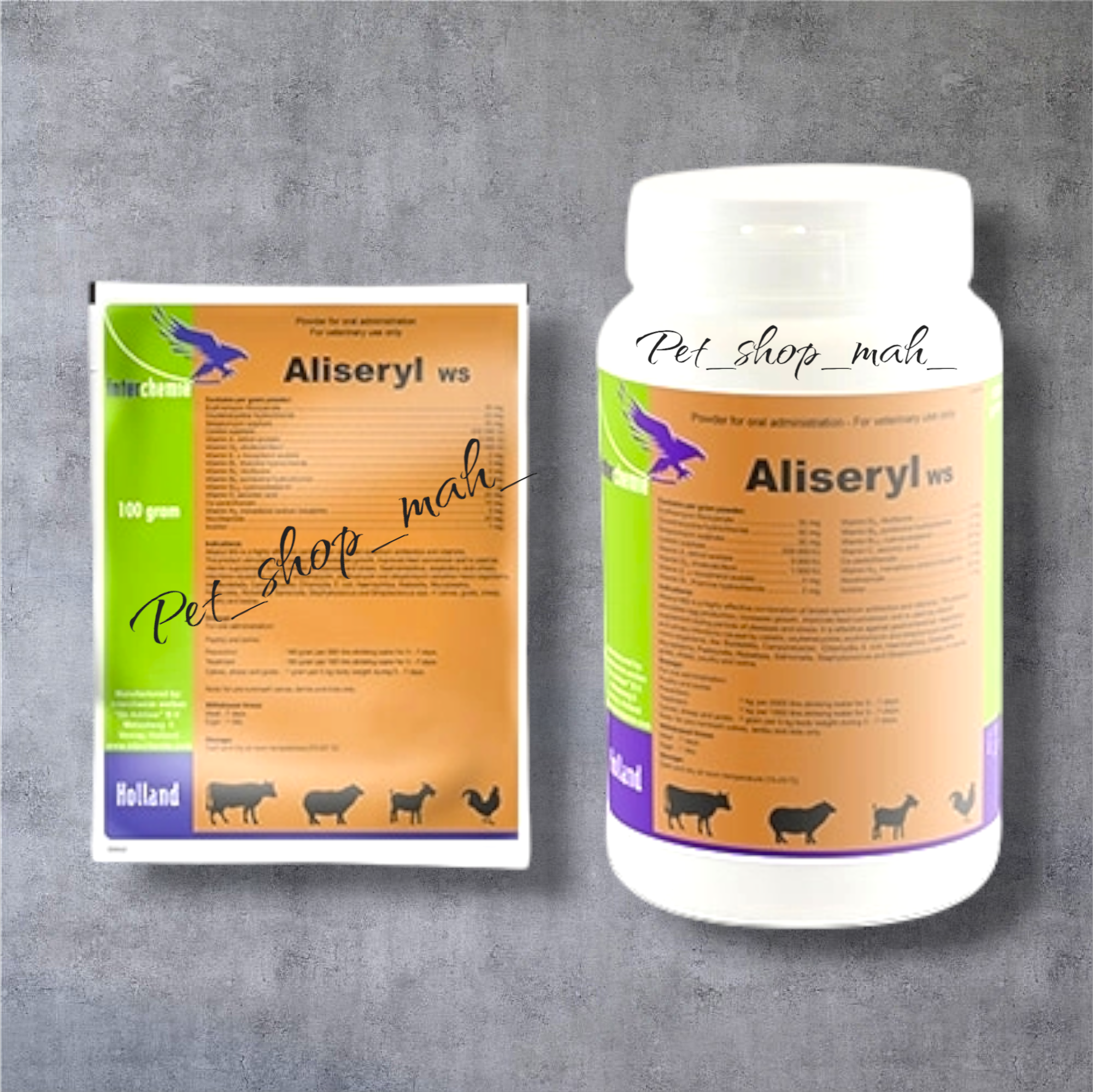 پودر آنتی‌بیوتیک و ویتامینه Aliseryl WS برای درمان عفونت‌های تنفسی و گوارشی در دام و طیور – محصول هلند