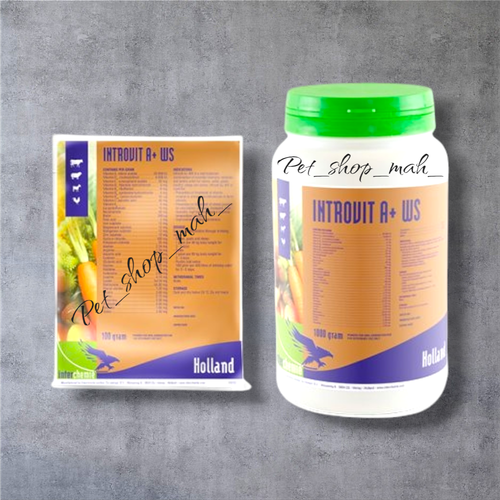 پودر ویتامینه Introvit A+ WS جهت تقویت عمومی و درمان کمبود ویتامین در پرندگان و حیوانات – محصول هلند