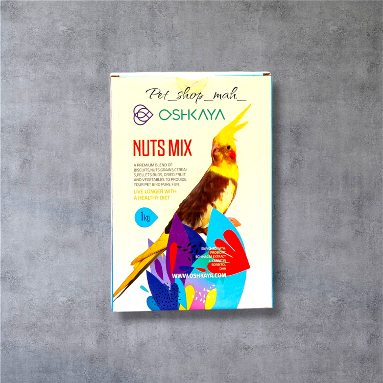 غذای آجیلی اوشکایا مخصوص عروس هلندی و طوطیهای متوسط در بسته ۱ کیلوگرم