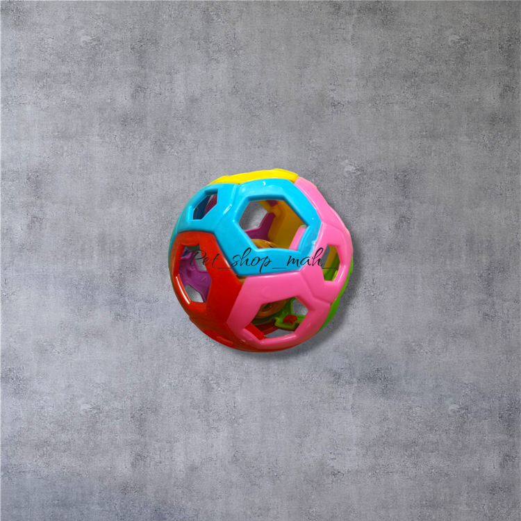 توپ اسباببازی بزرگ رنگی قطر ۸ سانتی مخصوص پرندگان – فروشگاه پت شاپ ماه