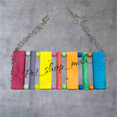 تاب آویزی چوبی رنگی مهرهدار مخصوص پرنده و طوطیسانان