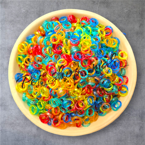 حلقه پا کریستالی رنگی شفاف برای کبوتر درخشنده