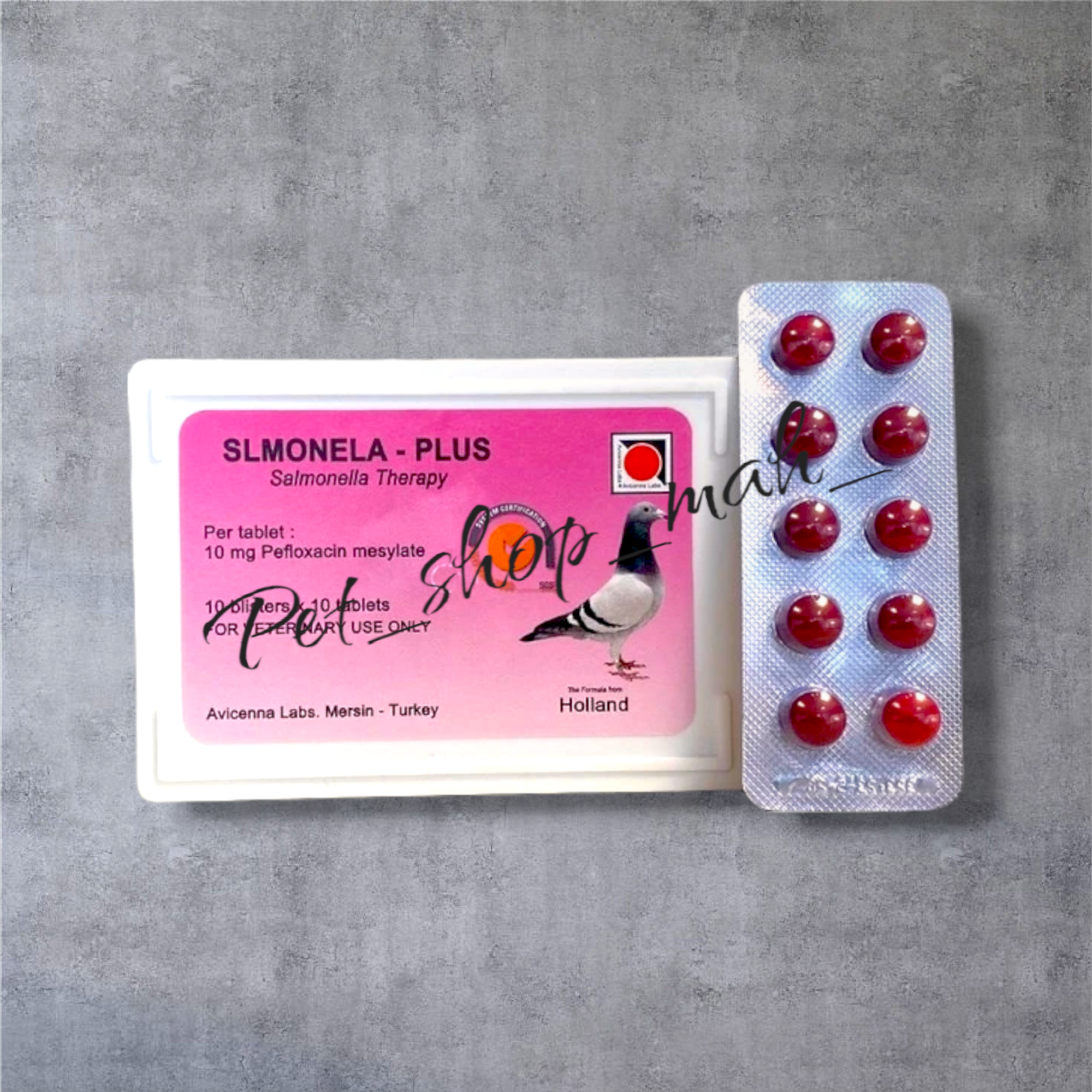 قرص سالمونلا پلاس اکسترا SLMONELA-PLUS – داروی تخصصی درمان سالمونلا و عفونت‌های باکتریایی کبوتر تولید هلند