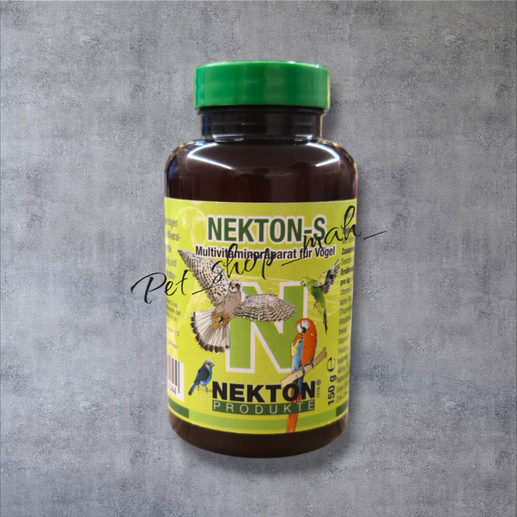 پودر مکمل نکتون S پرندگان با درب سبز و لیبل سبز (Nekton-S) وزن 150 گرم