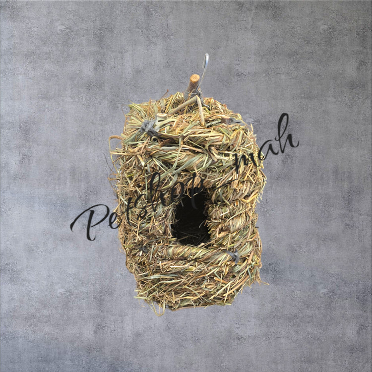 آشیانه علفی دست بافت طبیعی سایز بزرگ مخصوص لانه سازی و تخم گذاری پرندگان پت شاپ ماه